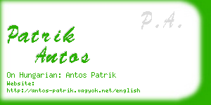 patrik antos business card